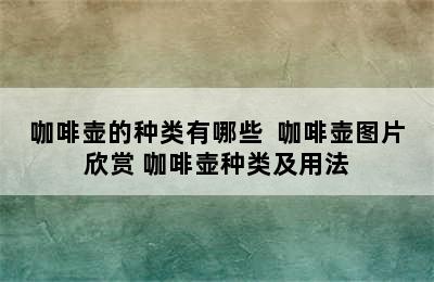 咖啡壶的种类有哪些  咖啡壶图片欣赏 咖啡壶种类及用法